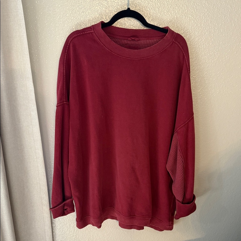 Aerie Deep Red Crew Neck Sweater